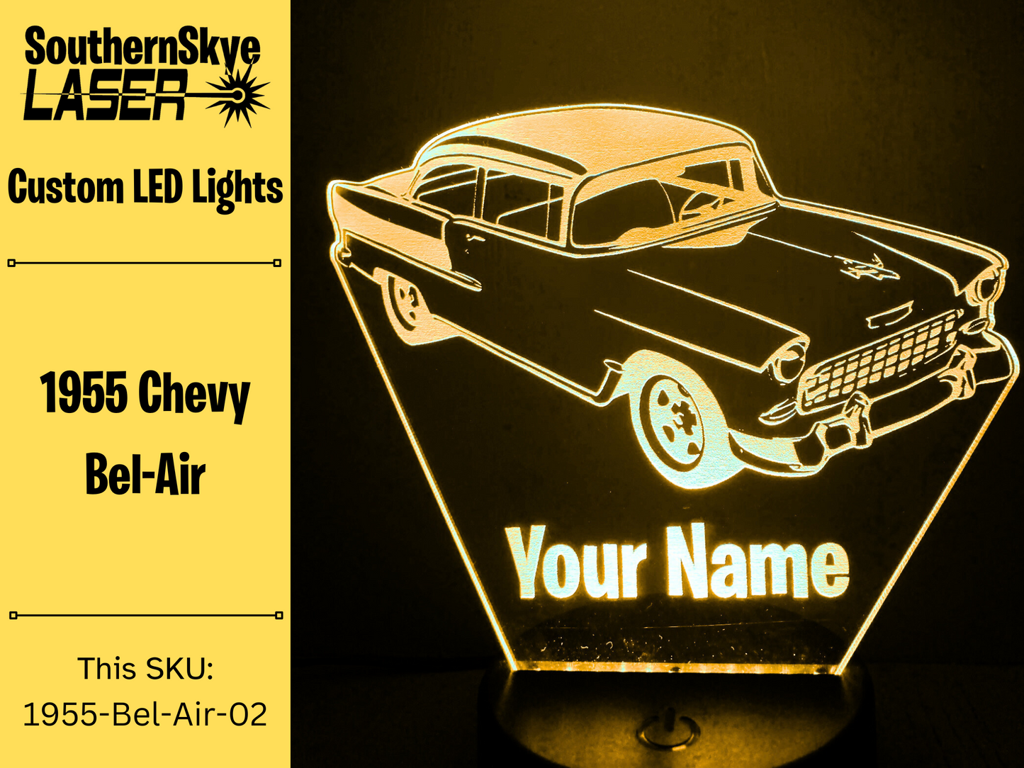 1955 Chevy Bel Air LED Light, Night Light, Desk Light, Personalized Gift