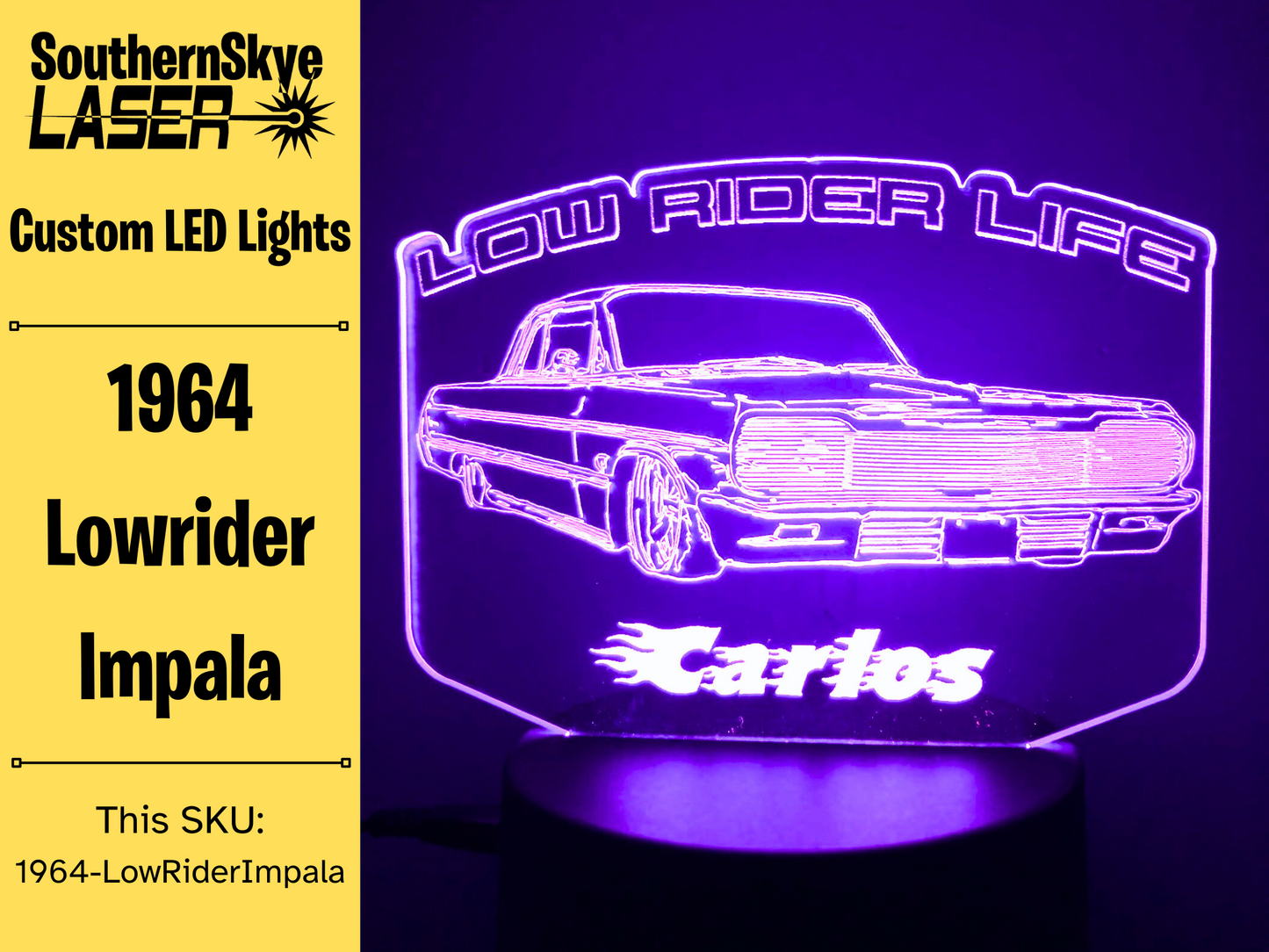 1964 Low-Rider Impala LED Light, Night light, Personalized Gift