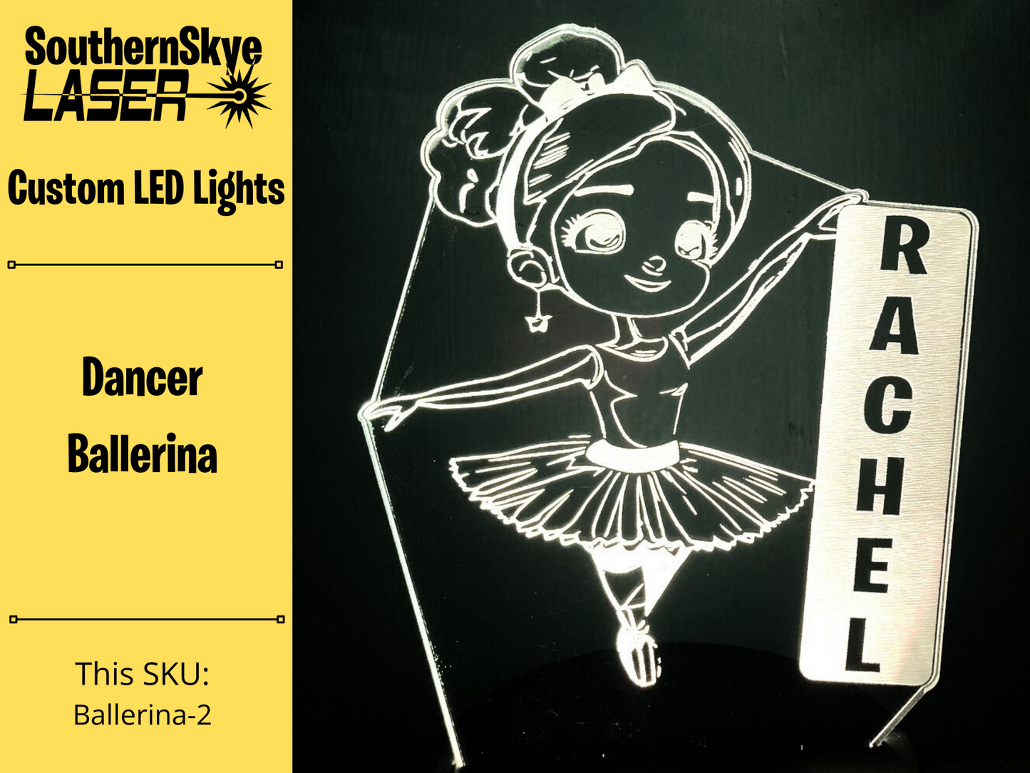 Dancer Ballerina LED Light, Night Light, Desk Light Personalized Gift, Trophy, Award