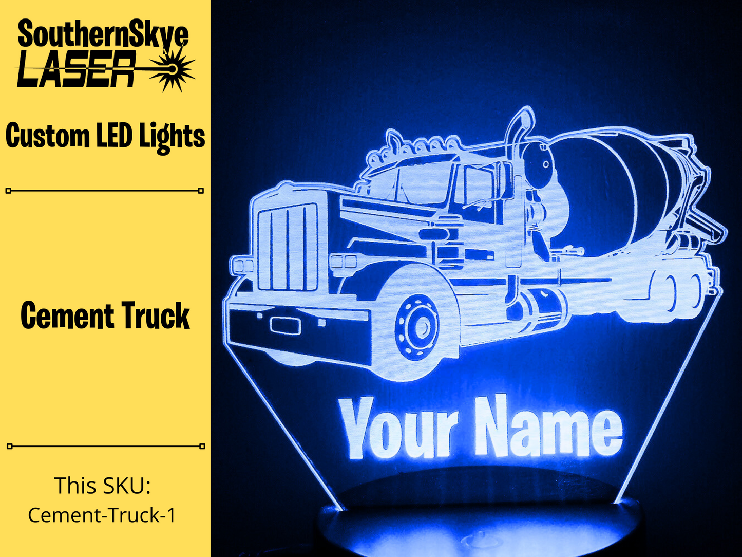 Cement Truck LED Light, Night Light, Desk Light, Personalized Gift