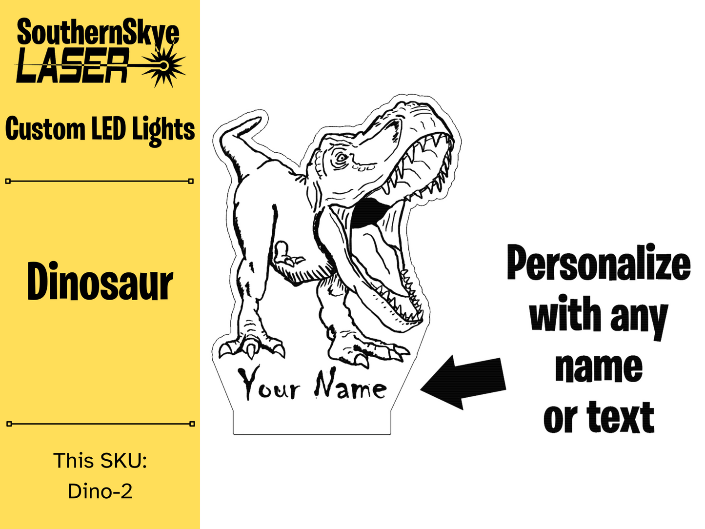 Dinosaur, T-Rex LED Light, Night light, Personalized Gift for kids