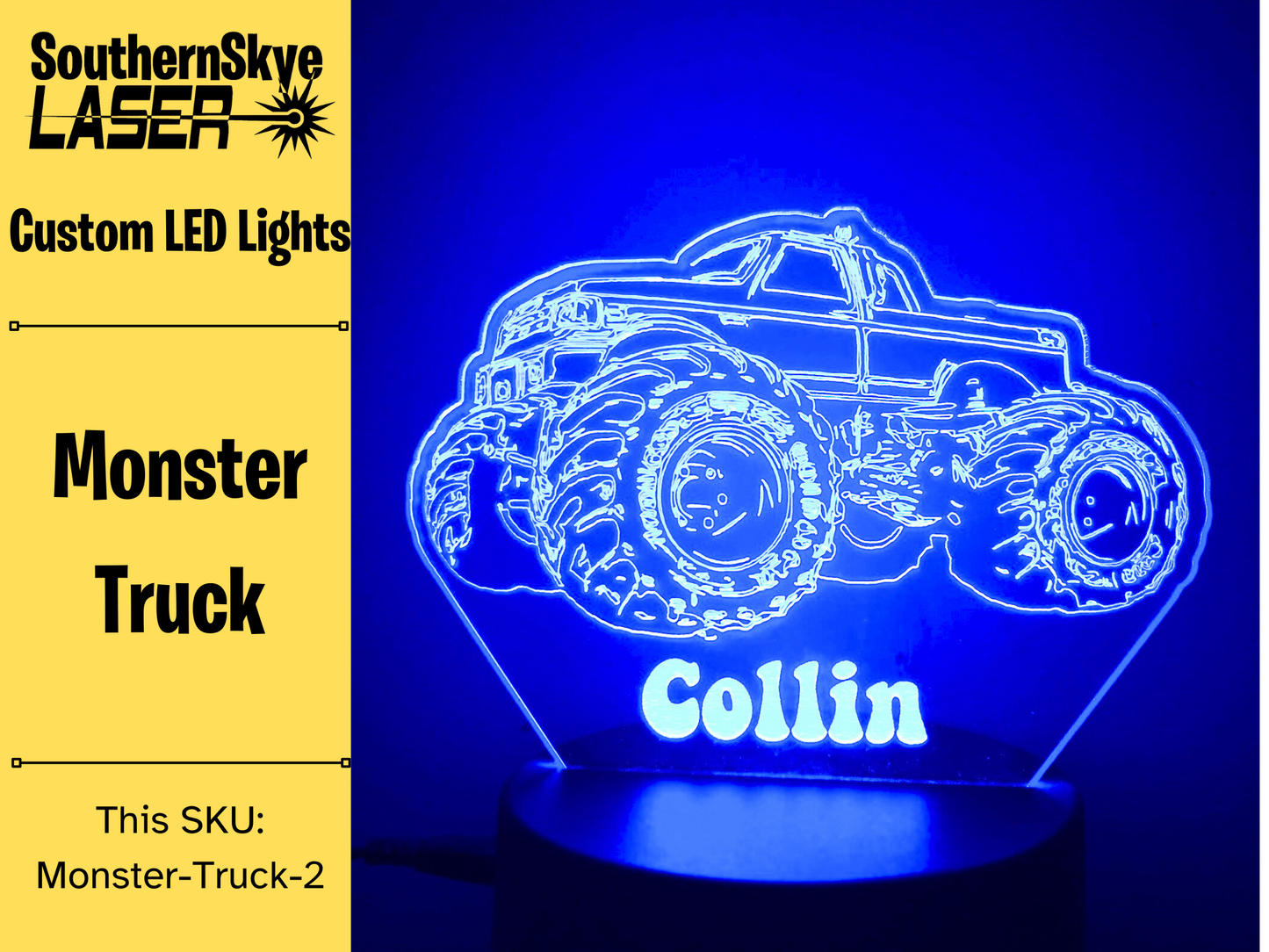 Monster Truck LED Light, Night light, Personalized Gift