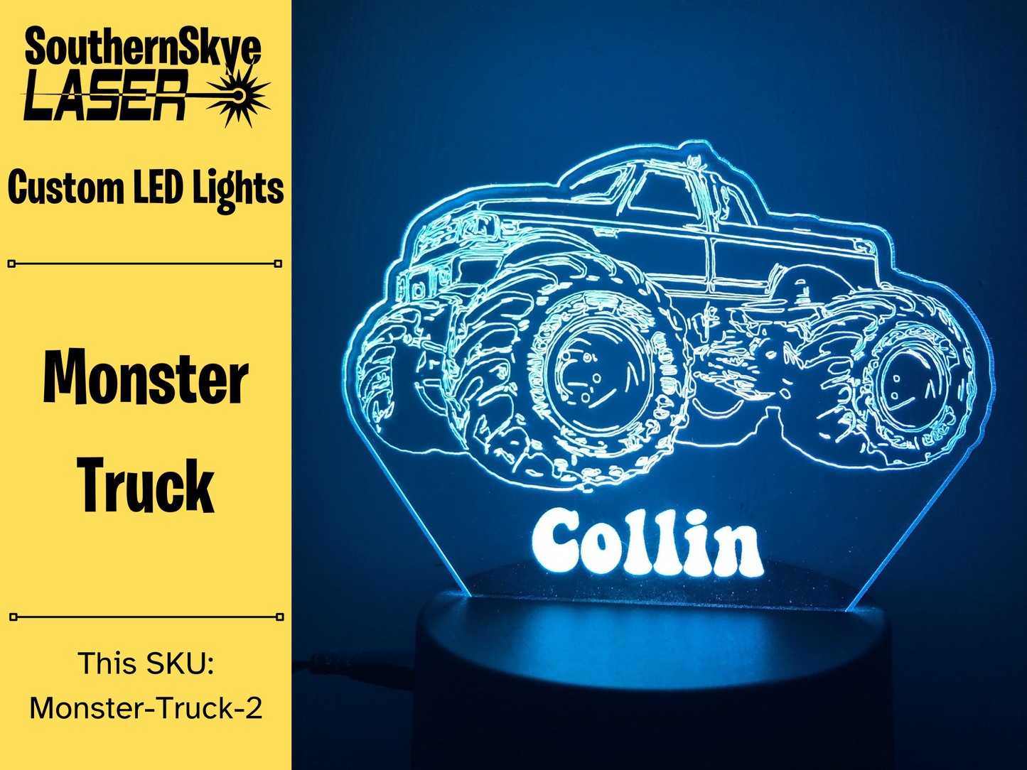 Monster Truck LED Light, Night light, Personalized Gift