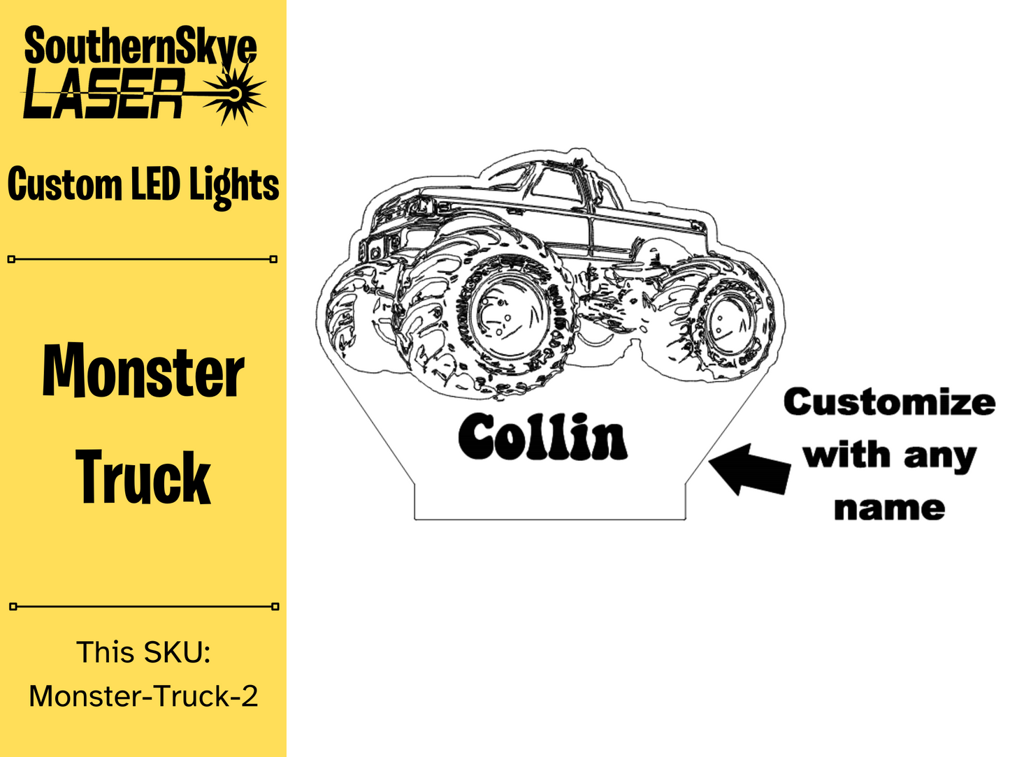 Monster Truck LED Light, Night light, Personalized Gift