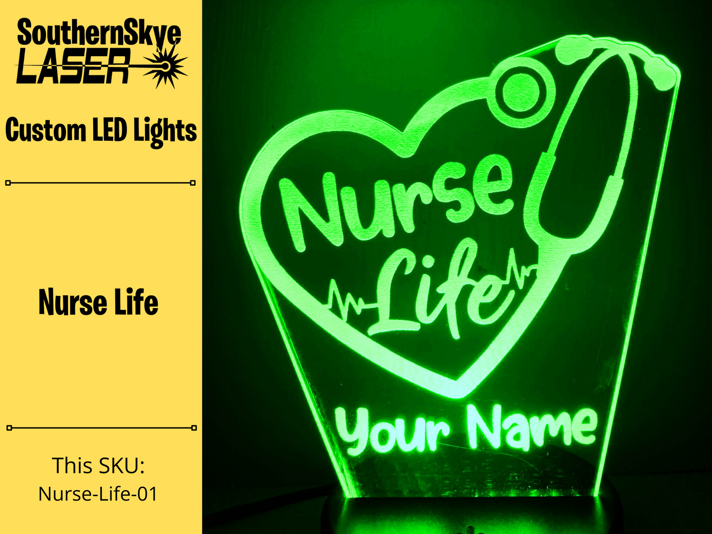 Nurse Life, LED Light, Night Light, Desk Light Personalized Gift
