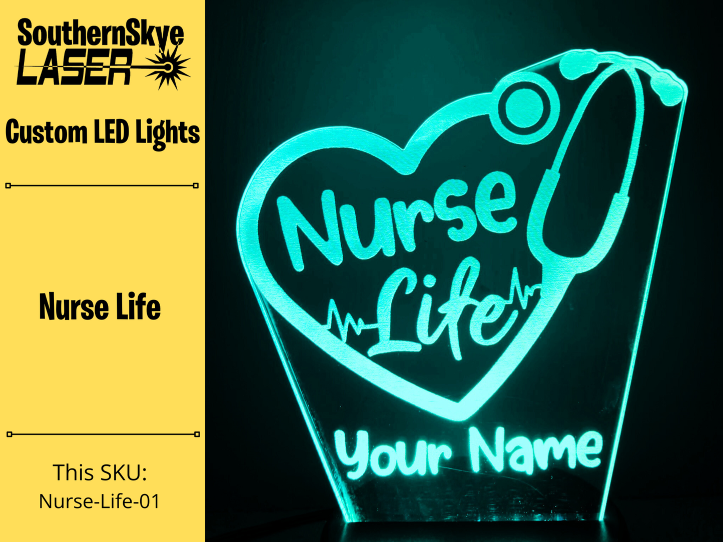 Nurse Life, LED Light, Night Light, Desk Light Personalized Gift