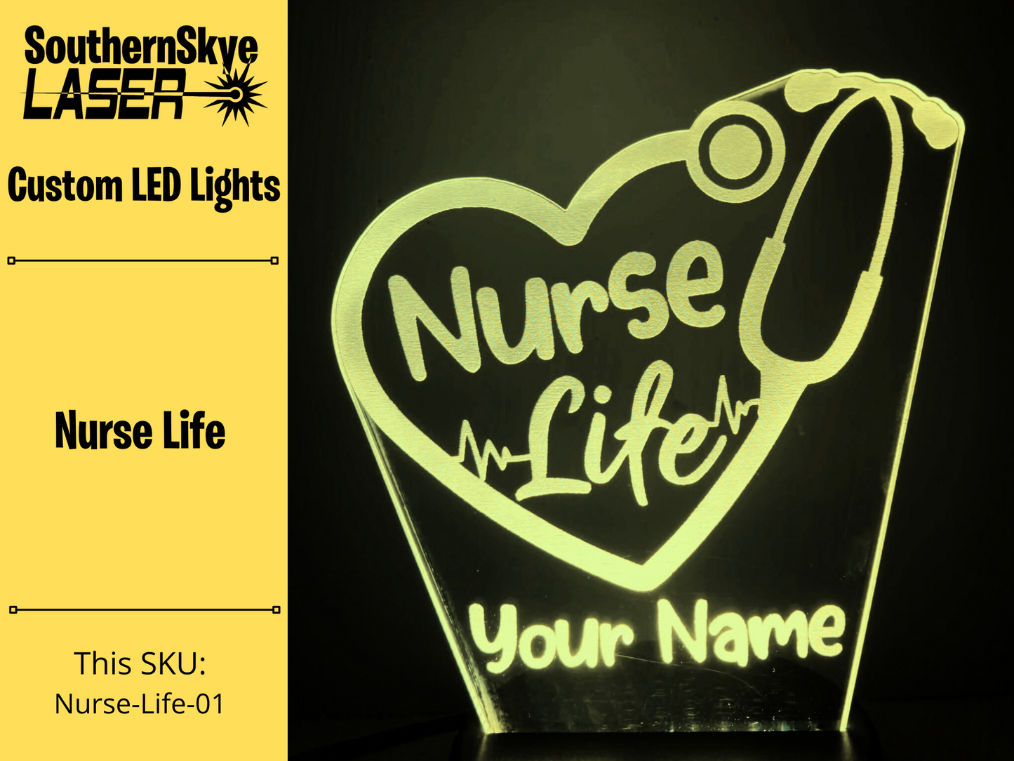 Nurse Life, LED Light, Night Light, Desk Light Personalized Gift