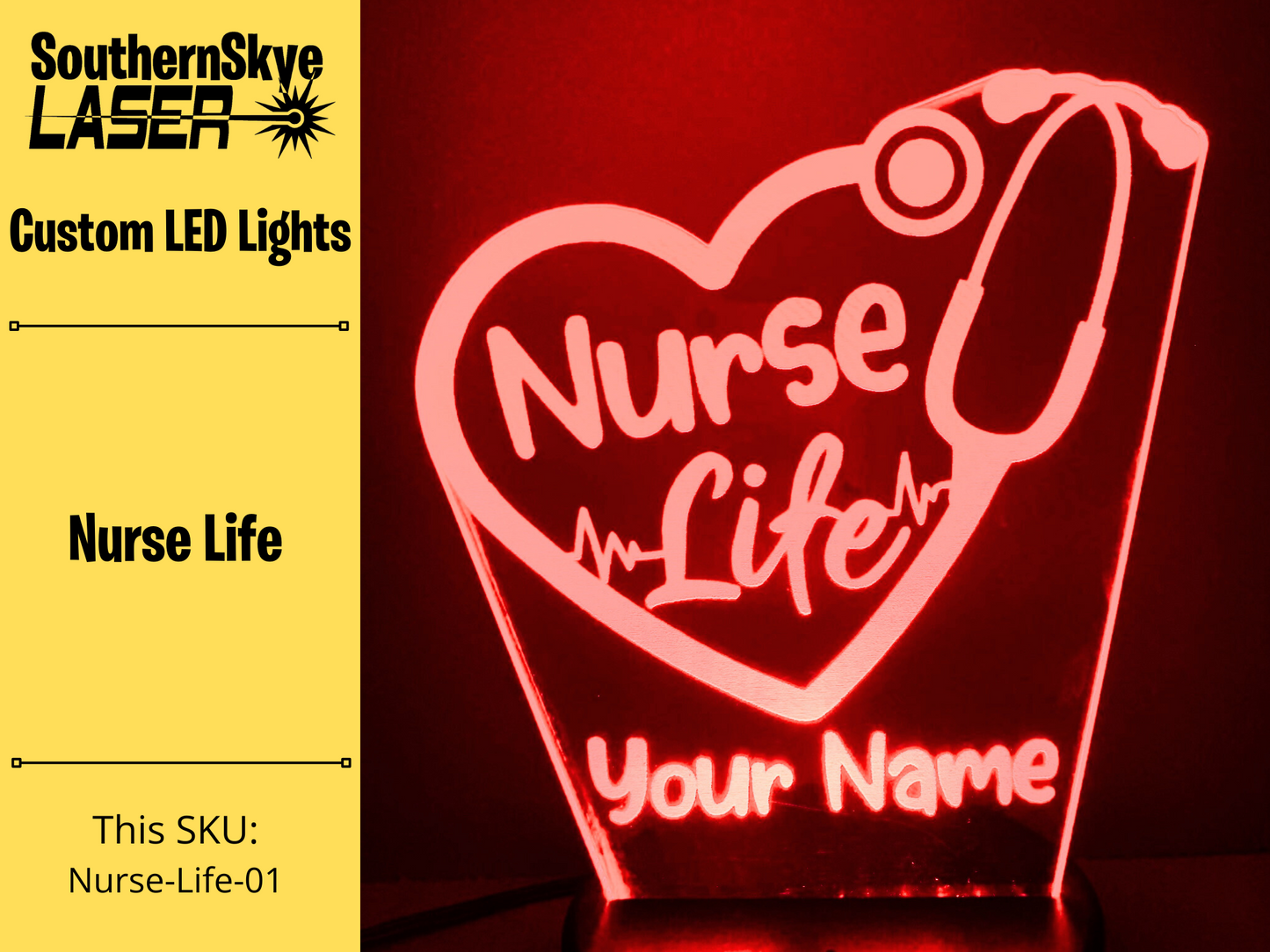 Nurse Life, LED Light, Night Light, Desk Light Personalized Gift