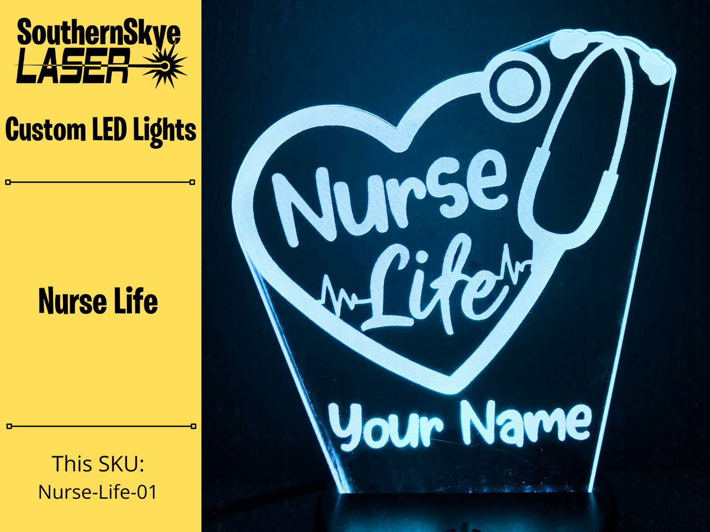 Nurse Life, LED Light, Night Light, Desk Light Personalized Gift