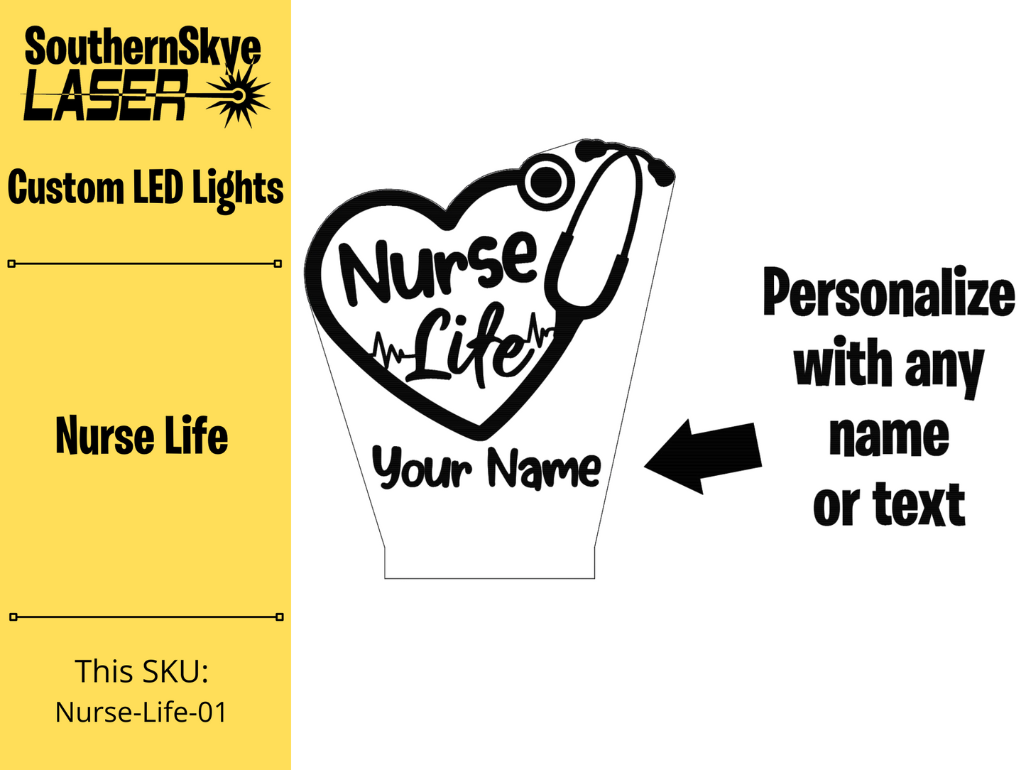 Nurse Life, LED Light, Night Light, Desk Light Personalized Gift