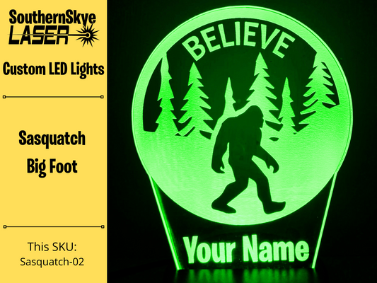 Sasquatch, Squatch Life, Big Foot LED Light, Night Light, Desk Light Personalized Gift