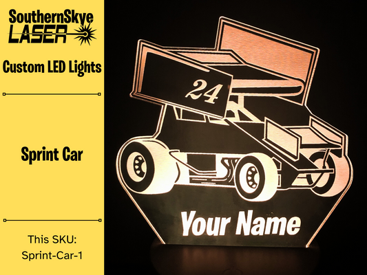 Sprint Car, Racing LED Light, Night light, Desk Light, Personalized Gift, Trophy, Award