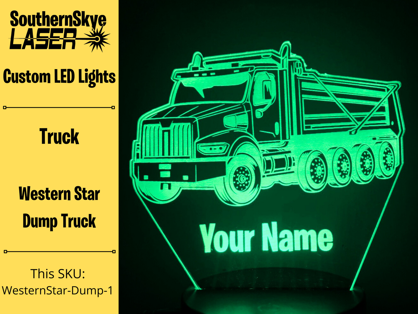 Dump Truck LED Light, Night Light, Desk Light, Personalized Gift, Truck Driver Gift