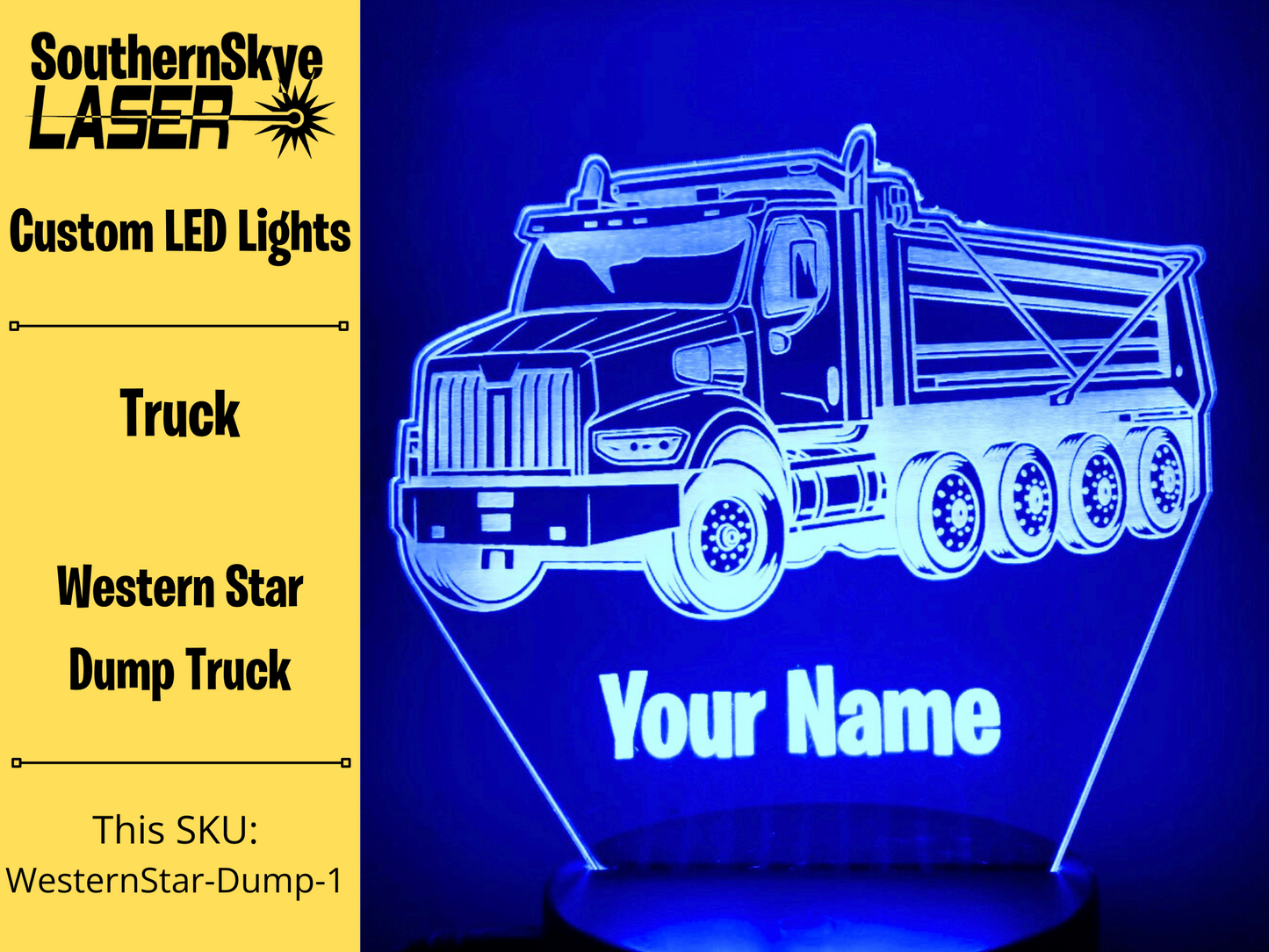 Dump Truck LED Light, Night Light, Desk Light, Personalized Gift, Truck Driver Gift