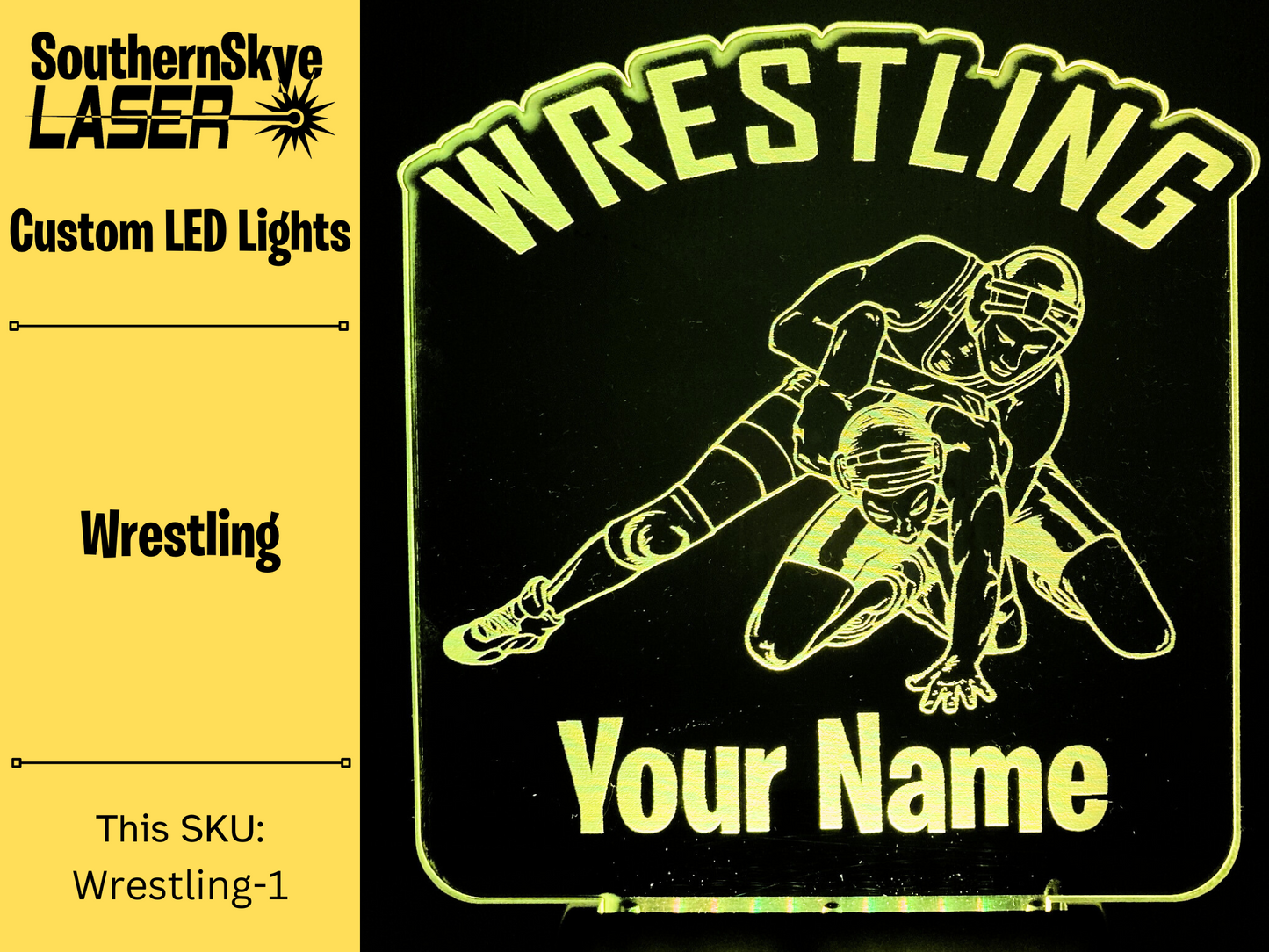 Wrestling LED Light, Night Light, Personalized Gift, Trophy, Award