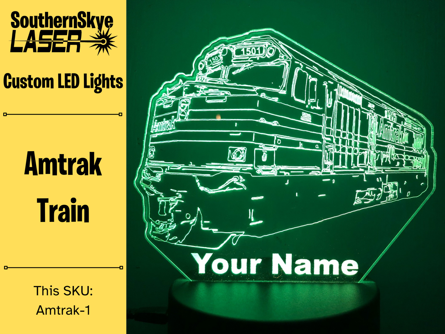 Amtrak Train LED Light, Night light, Personalized Gift