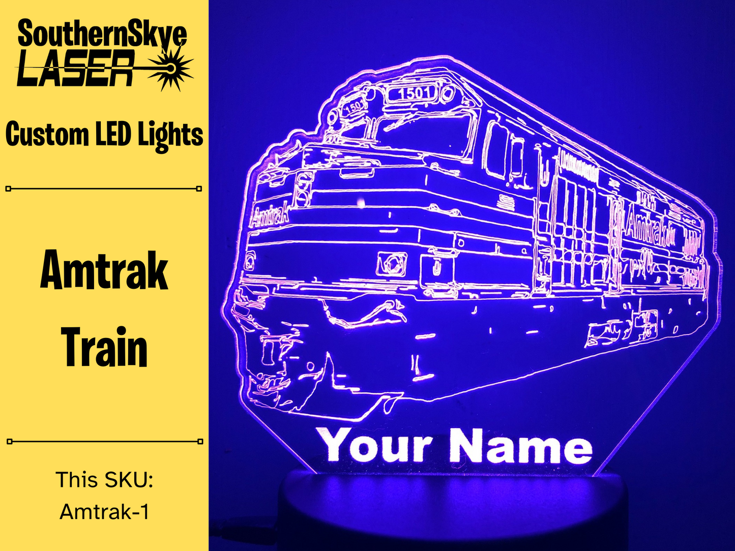 Amtrak Train LED Light, Night light, Personalized Gift