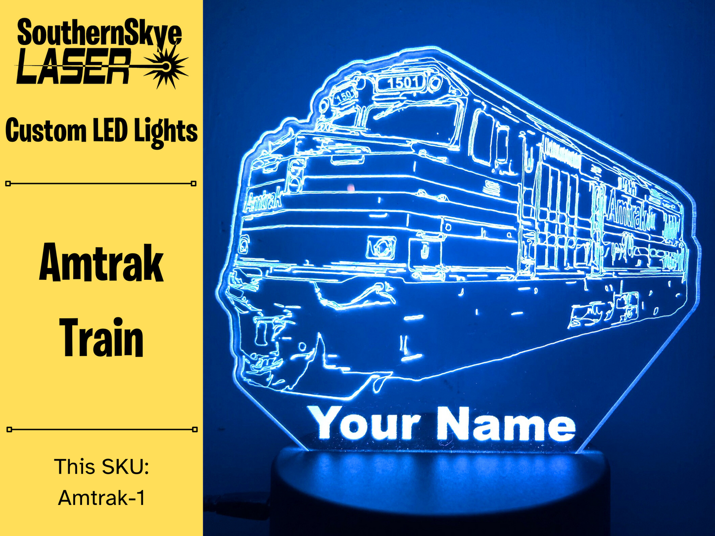 Amtrak Train LED Light, Night light, Personalized Gift