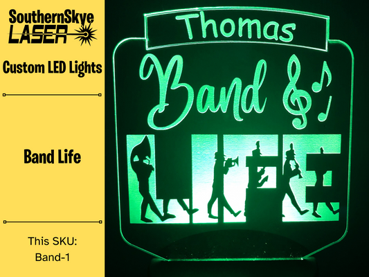 Band Life LED Light, Night Light, Desk Light Personalized Gift, Trophy, Award