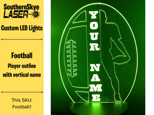 Football LED Light, Night light, Desk Light, Personalized Gift, Trophy, Award