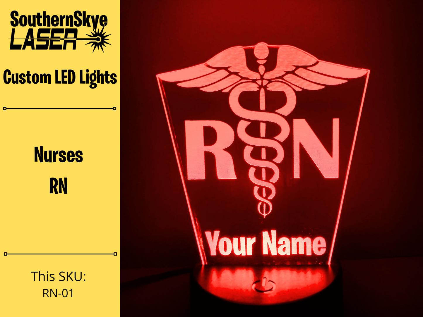 Registered Nurse, RN LED Light, Night Light, Desk Light Personalized Gift