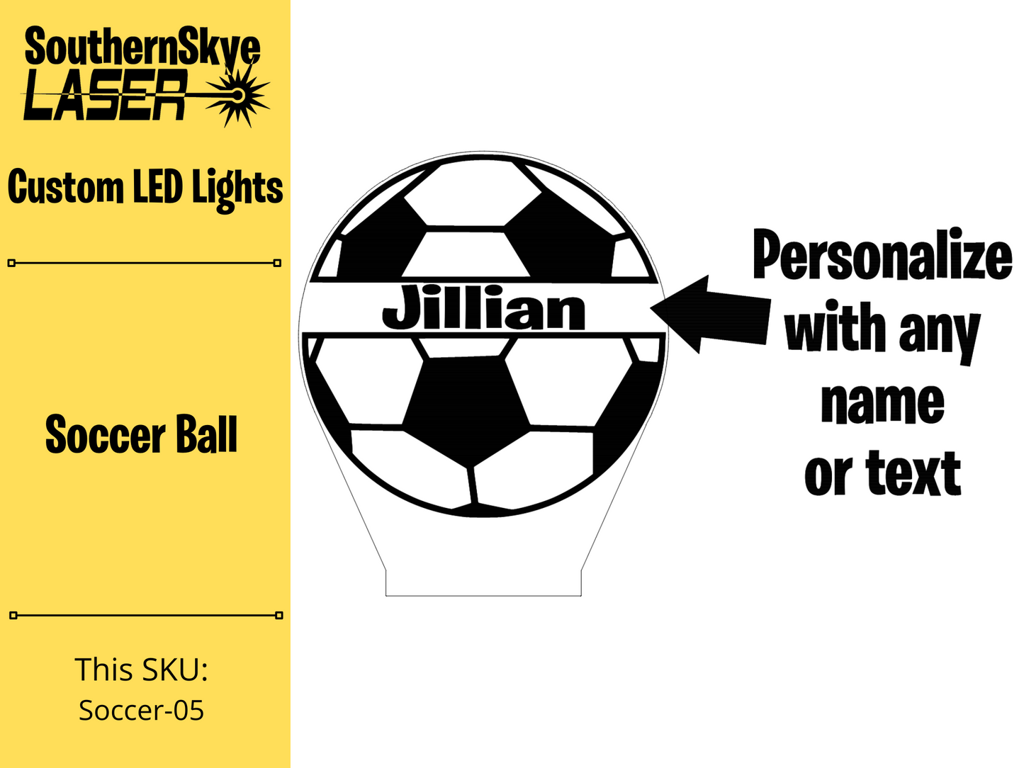 Soccer Ball LED Light, Night Light, Desk Light Personalized Gift, Trophy, Award